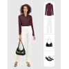 imageTapata Womens Classic ButtonDown Blouse Formal Work Dress Fitted Shirts Collared Long Sleeve Business TopBurgundy