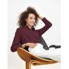 imageTapata Womens Classic ButtonDown Blouse Formal Work Dress Fitted Shirts Collared Long Sleeve Business TopBurgundy