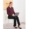 imageTapata Womens Classic ButtonDown Blouse Formal Work Dress Fitted Shirts Collared Long Sleeve Business TopBurgundy