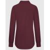 imageTapata Womens Classic ButtonDown Blouse Formal Work Dress Fitted Shirts Collared Long Sleeve Business TopBurgundy