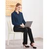 imageTapata Womens Classic ButtonDown Blouse Formal Work Dress Fitted Shirts Collared Long Sleeve Business TopDark Blue