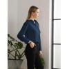 imageTapata Womens Classic ButtonDown Blouse Formal Work Dress Fitted Shirts Collared Long Sleeve Business TopDark Blue