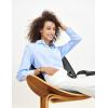 imageTapata Womens Classic ButtonDown Blouse Formal Work Dress Fitted Shirts Collared Long Sleeve Business TopLight Blue