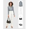 imageTapata Womens Classic ButtonDown Blouse Formal Work Dress Fitted Shirts Collared Long Sleeve Business TopLight Grey