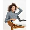 imageTapata Womens Classic ButtonDown Blouse Formal Work Dress Fitted Shirts Collared Long Sleeve Business TopLight Grey