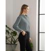 imageTapata Womens Classic ButtonDown Blouse Formal Work Dress Fitted Shirts Collared Long Sleeve Business TopLight Grey