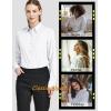 imageTapata Womens Classic ButtonDown Blouse Formal Work Dress Fitted Shirts Collared Long Sleeve Business TopWhite  Classic