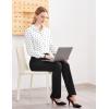 imageTapata Womens Classic ButtonDown Blouse Formal Work Dress Fitted Shirts Collared Long Sleeve Business TopWhite  Dots Print