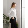 imageTapata Womens Classic ButtonDown Blouse Formal Work Dress Fitted Shirts Collared Long Sleeve Business TopWhite  Dots Print