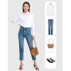 imageTapata Womens Classic ButtonDown Blouse Formal Work Dress Fitted Shirts Collared Long Sleeve Business TopWhite