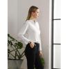 imageTapata Womens Classic ButtonDown Blouse Formal Work Dress Fitted Shirts Collared Long Sleeve Business TopWhite