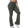 imageTapata Womens Flare Leggings 28303234 Inseam Petite Tall Long Scrunch Butt Lift Gym Workout Yoga Pants with PocketsArmy Green