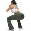 imageTapata Womens Flare Leggings 28303234 Inseam Petite Tall Long Scrunch Butt Lift Gym Workout Yoga Pants with PocketsArmy Green