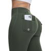 imageTapata Womens Flare Leggings 28303234 Inseam Petite Tall Long Scrunch Butt Lift Gym Workout Yoga Pants with PocketsArmy Green