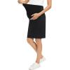 imageTapata Womens Maternity Skirts Over The Belly Midi Stretchy Pencil Skirt with Waistband Extenders Pregnancy DressBlack