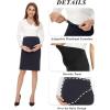 imageTapata Womens Maternity Skirts Over The Belly Midi Stretchy Pencil Skirt with Waistband Extenders Pregnancy DressBlack
