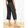 imageTapata Womens Wide Leg Cropped Pants Stretchy Pull On Mid Rise Slacks for Business Casual Capris with PocketsCharcoal