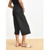 imageTapata Womens Wide Leg Cropped Pants Stretchy Pull On Mid Rise Slacks for Business Casual Capris with PocketsCharcoal