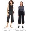 imageTapata Womens Wide Leg Cropped Pants Stretchy Pull On Mid Rise Slacks for Business Casual Capris with PocketsDark Blue