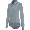 imageTapata Womens Bodysuit Blouse Button Down OnePiece Long Sleeve Solid Office Work Shirt Casual TopsLight Grey