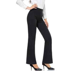 imageTapata Women Dress Pants 28quot30quot32quot34quot High Waist Stretchy Bootcut Pants Tall Petite Regular for Office Business CasualBlack Pinstripe