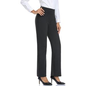 imageTapata Women Dress Pants 28quot30quot32quot34quot High Waist Stretchy Bootcut Pants Tall Petite Regular for Office Business CasualCharcoal  Fleece