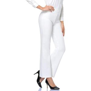 imageTapata Women Dress Pants 28quot30quot32quot34quot High Waist Stretchy Bootcut Pants Tall Petite Regular for Office Business CasualWhite