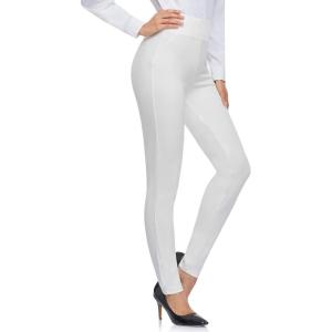 imageTapata Womens 262830 Skinny Dress Pants High Waist Slacks for Office Work Business Casual Tall Petite Stretch Pants07white