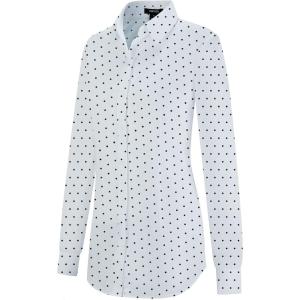 imageTapata Womens Classic ButtonDown Blouse Formal Work Dress Fitted Shirts Collared Long Sleeve Business TopWhite  Dots Print