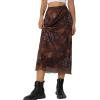 imageAvanova Women Mesh Floral Boho High Waist Midi Skirt Lettuce Trim Summer A Line SkirtA Brown E