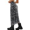 imageAvanova Women Mesh Floral Boho High Waist Midi Skirt Lettuce Trim Summer A Line SkirtA Floral Black