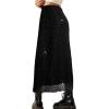 imageAvanova Women Mesh Floral Boho High Waist Midi Skirt Lettuce Trim Summer A Line SkirtBlack Glitter