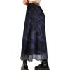 imageAvanova Women Mesh Floral Boho High Waist Midi Skirt Lettuce Trim Summer A Line SkirtBlack Lx01