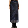 imageAvanova Women Mesh Floral Boho High Waist Midi Skirt Lettuce Trim Summer A Line SkirtBlack Lx01