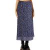 imageAvanova Women Mesh Floral Boho High Waist Midi Skirt Lettuce Trim Summer A Line SkirtBlue Floral a
