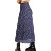 imageAvanova Women Mesh Floral Boho High Waist Midi Skirt Lettuce Trim Summer A Line SkirtBlue Floral a