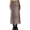 imageAvanova Women Mesh Floral Boho High Waist Midi Skirt Lettuce Trim Summer A Line SkirtBrown Leopard C