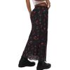 imageAvanova Women Mesh Floral Boho High Waist Midi Skirt Lettuce Trim Summer A Line SkirtCherry Black