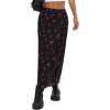 imageAvanova Women Mesh Floral Boho High Waist Midi Skirt Lettuce Trim Summer A Line SkirtCherry Black