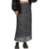 imageAvanova Women Mesh Floral Boho High Waist Midi Skirt Lettuce Trim Summer A Line SkirtFloral Black B