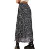 imageAvanova Women Mesh Floral Boho High Waist Midi Skirt Lettuce Trim Summer A Line SkirtFloral Black B