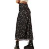 imageAvanova Women Mesh Floral Boho High Waist Midi Skirt Lettuce Trim Summer A Line SkirtFloral Black C