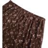 imageAvanova Women Mesh Floral Boho High Waist Midi Skirt Lettuce Trim Summer A Line SkirtFloral Dark Brown