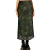 imageAvanova Women Mesh Floral Boho High Waist Midi Skirt Lettuce Trim Summer A Line SkirtFloral Green R