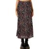 imageAvanova Women Mesh Floral Boho High Waist Midi Skirt Lettuce Trim Summer A Line SkirtFloral Muticolor