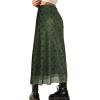 imageAvanova Women Mesh Floral Boho High Waist Midi Skirt Lettuce Trim Summer A Line SkirtGreen Flower