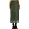 imageAvanova Women Mesh Floral Boho High Waist Midi Skirt Lettuce Trim Summer A Line SkirtGreen Flower