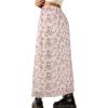 imageAvanova Women Mesh Floral Boho High Waist Midi Skirt Lettuce Trim Summer A Line SkirtPink Floral