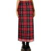 imageAvanova Women Mesh Floral Boho High Waist Midi Skirt Lettuce Trim Summer A Line SkirtRed Plaid