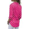 imageAvanova Women Pattern Print Button Down Blouse Top Long Sleeve Work Business ShirtGold Dot Hot Pink